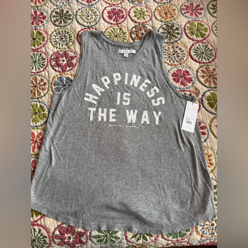 NWT Spiritual Gangster “Happiness is The Way” tank Size Large